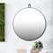 23.5" Round Metal Framed Wall Mirror with Hanger